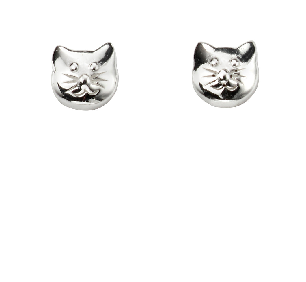Cat Face Stud Earrings