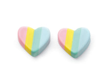 Load image into Gallery viewer, Multi Pastel Resin Heart Stud Earrings
