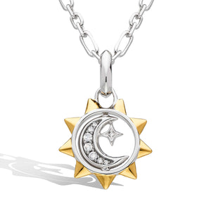 Revival Céleste Sun, Moon & Star Spinner Necklace