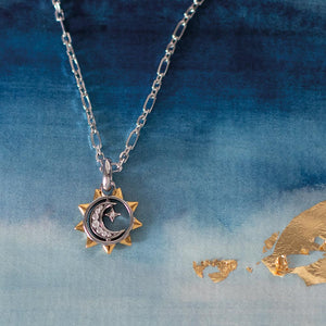 Revival Céleste Sun, Moon & Star Spinner Necklace