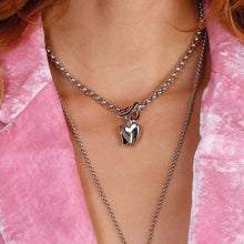 Load image into Gallery viewer, Desire Love Duet Heart T-Bar Necklace
