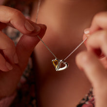 Load image into Gallery viewer, Desire Love Story Tender Together Gold Twinned Heart Necklace
