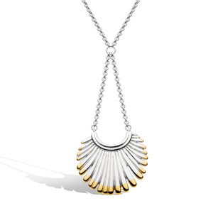 Essence Radiance Golden Fan Chandelier Necklace