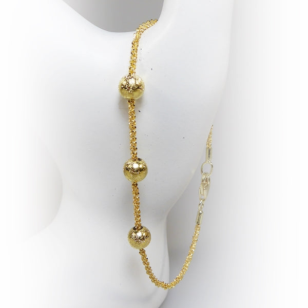Yellow Gold Plated Sterling Silver Bracelet With Beads