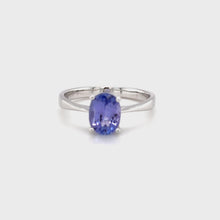 Load and play video in Gallery viewer, 9ct White Gold Tanzanite Ring
