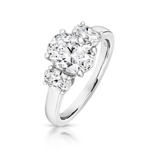 Load image into Gallery viewer, Three Stone Oval Cut Cubic Zirconia Claw Set Ring
