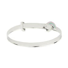 Load image into Gallery viewer, Recycled Silver Rainbow Expandable Bangle With Enamel And Diamond
