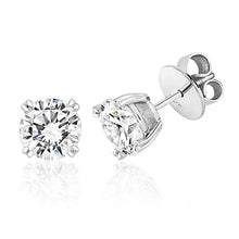 Load image into Gallery viewer, Twin Claw Four Claw Set Stud Earrings With Round Cut Cubic Zirconia
