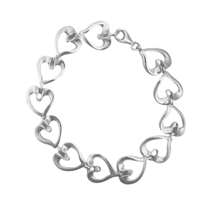 Silver Heart Link Bracelet