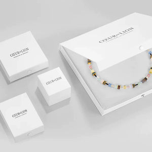 Bracelet GeoCUBE® Statement Precious Chunky Chain Multi-Wear Grey-Beige