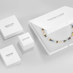 GeoCUBE® Precious & Slider Closure Bracelet Gold Multicolour Pastel