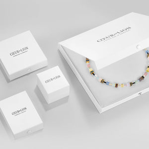 GeoCUBE® Precious & Slider Closure Necklace Gold Multicolour Pastel