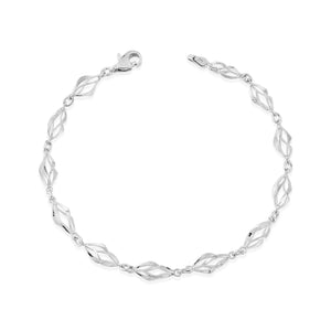 White Gold Twist Link Bracelet