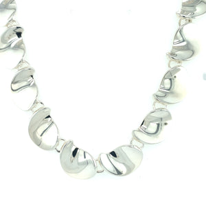Silver Curled Teardrop Necklace