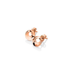 Quest Circle Stud Earrings - Plain Rose Gold Plated