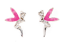 Load image into Gallery viewer, Pink Winged Fairy Stud Earrings

