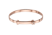 Load image into Gallery viewer, Gracie Rose Gold Diamond Star Christening Bangle
