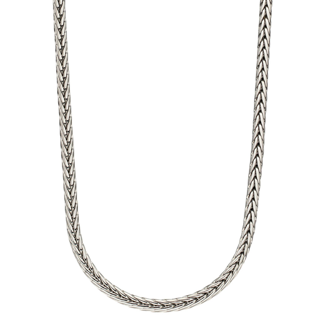 Stainless Steel Plaited Fox Chain Necklace