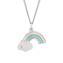 Load image into Gallery viewer, Recycled Silver Rainbow Necklace With Enamel And Diamond

