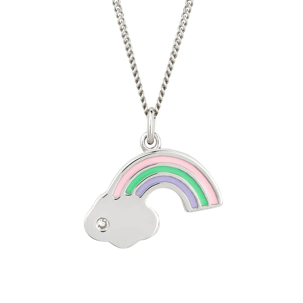 Recycled Silver Rainbow Necklace With Enamel And Diamond