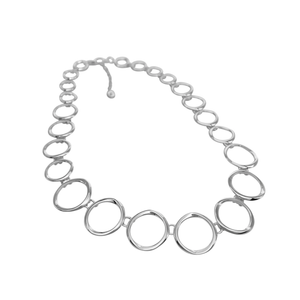 Silver Twisted Circles Necklace