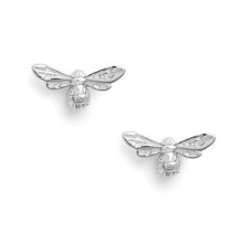 Load image into Gallery viewer, Lucky Bee Stud Earrings Silver
