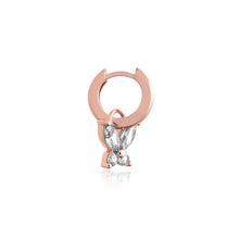 Load image into Gallery viewer, Sparkle Butterfly Marquise Butterfly Huggie Hoops Rose Gold
