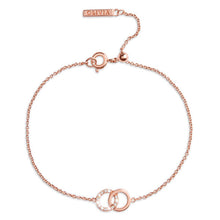 Load image into Gallery viewer, Bejewelled Interlink Chain Bracelet Rose Gold
