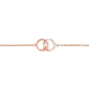 Bejewelled Interlink Chain Bracelet Rose Gold