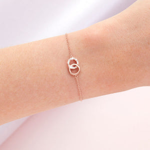 Bejewelled Interlink Chain Bracelet Rose Gold