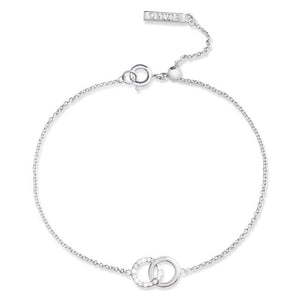 Bejewelled Interlink Chain Bracelet Silver