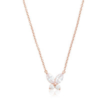 Load image into Gallery viewer, Sparkle Butterfly Marquise Butterfly Necklace Rose Gold
