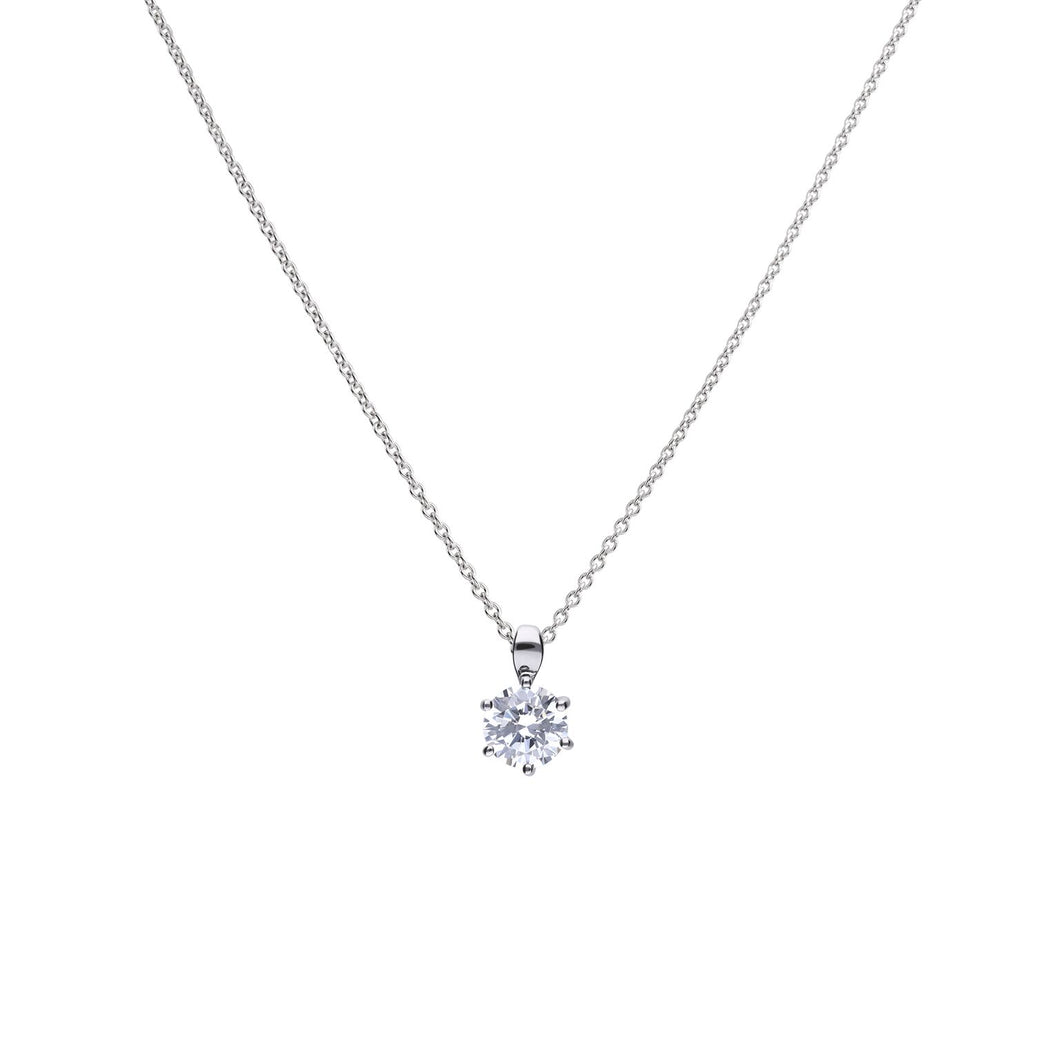 Claw Set 2ct Solitaire Necklace