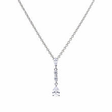 Load image into Gallery viewer, Long Teardrop Necklace With Cubic Zirconia
