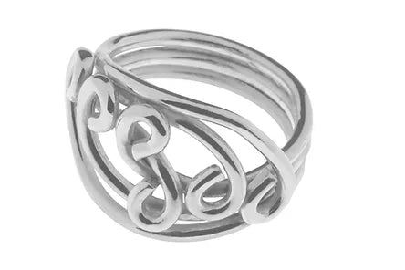 Sterling Silver Curled Strands Ring