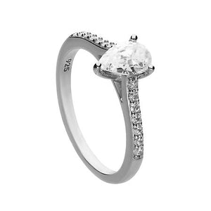 Shaped Zirconia Ring with Pave Shoulders