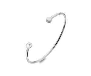 Silver Ladies Torque Bangle Flat Ends