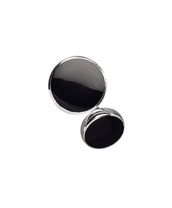 Sterling Silver And Onyx Chain Link Cufflinks