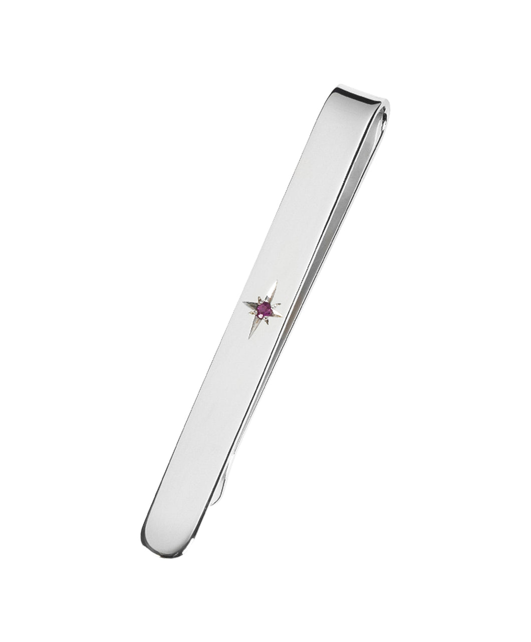 Sterling Silver And Ruby Tie Slide