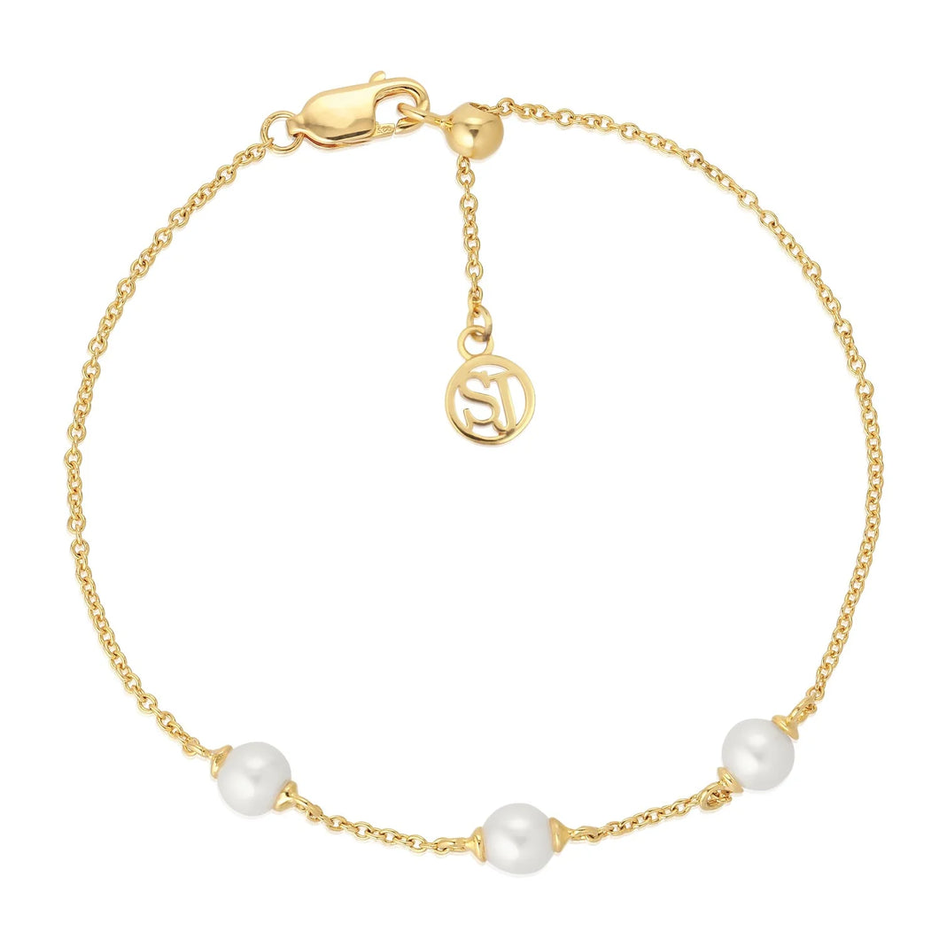 Bracelet Padua Tre - 18K Gold Plated With Freshwater Pearls