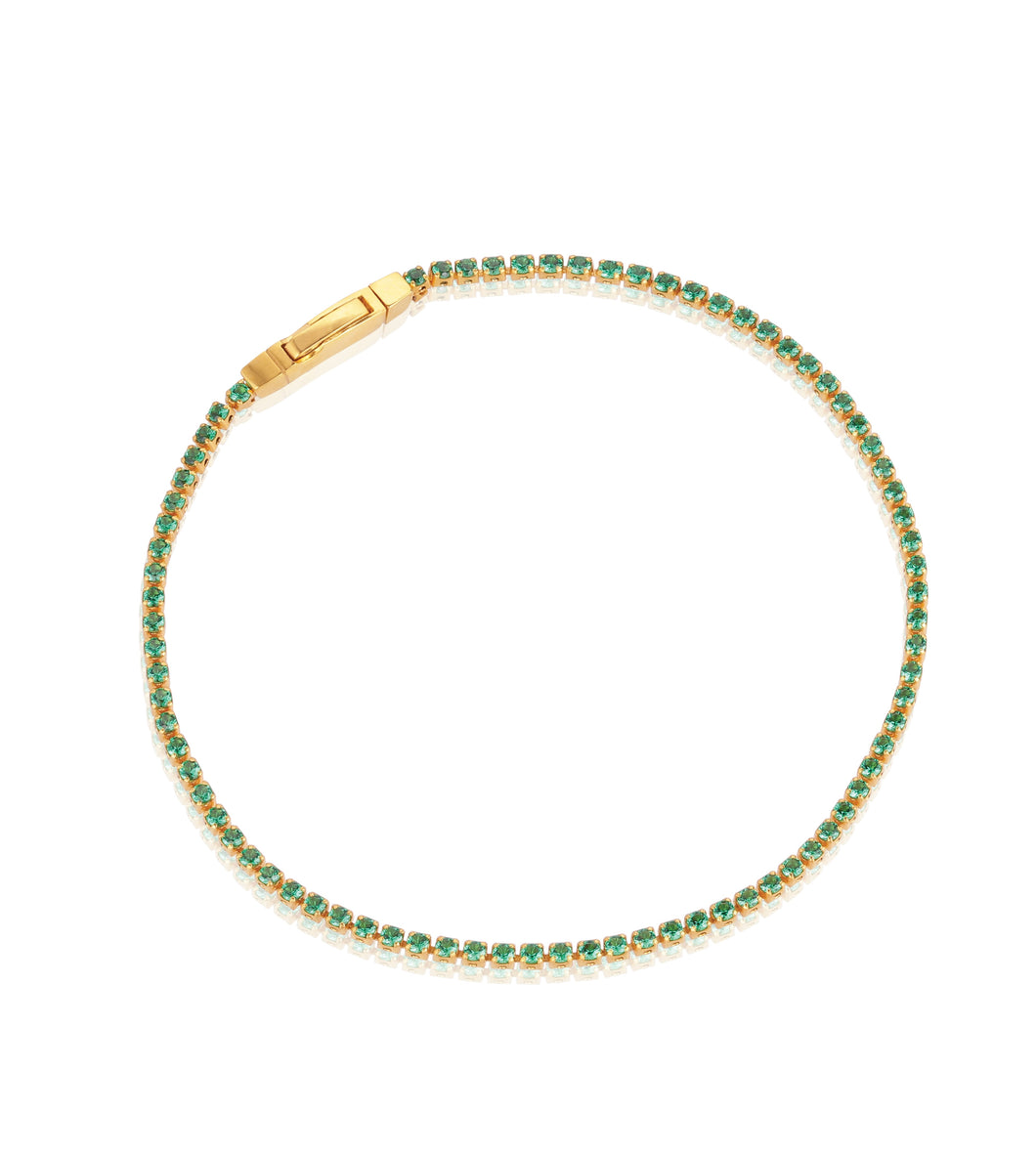 Bracelet Ellera - 18K Plated With Green Zirconia