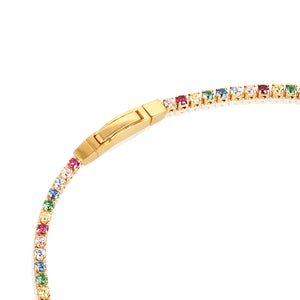 Bracelet Ellera - 18K Plated With Multi Coloured Zirconia