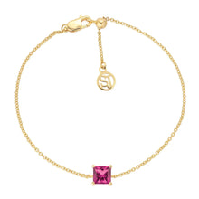 Load image into Gallery viewer, Bracelet Ellera Quadrato - 18K Plated With Pink Zirconia
