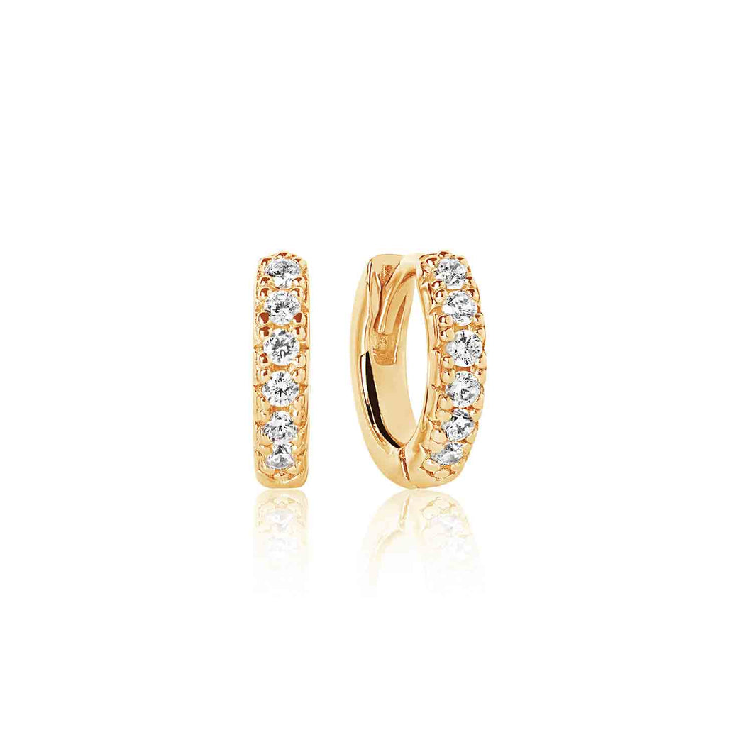 Earrings Ellera Piccolo - 18K Gold Plated With White Zirconia