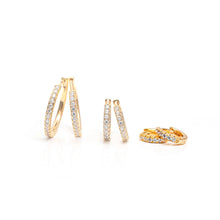 Load image into Gallery viewer, Earrings Ellera Piccolo - 18K Gold Plated With White Zirconia
