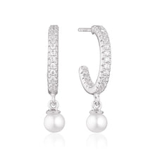 Load image into Gallery viewer, Earrings Ellera Perla Medio With White Zirconia And Freshwater Pearl

