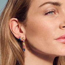 Load image into Gallery viewer, Earrings Ivrea Tre - 18K Gold Plated With Multicoloured Zirconia
