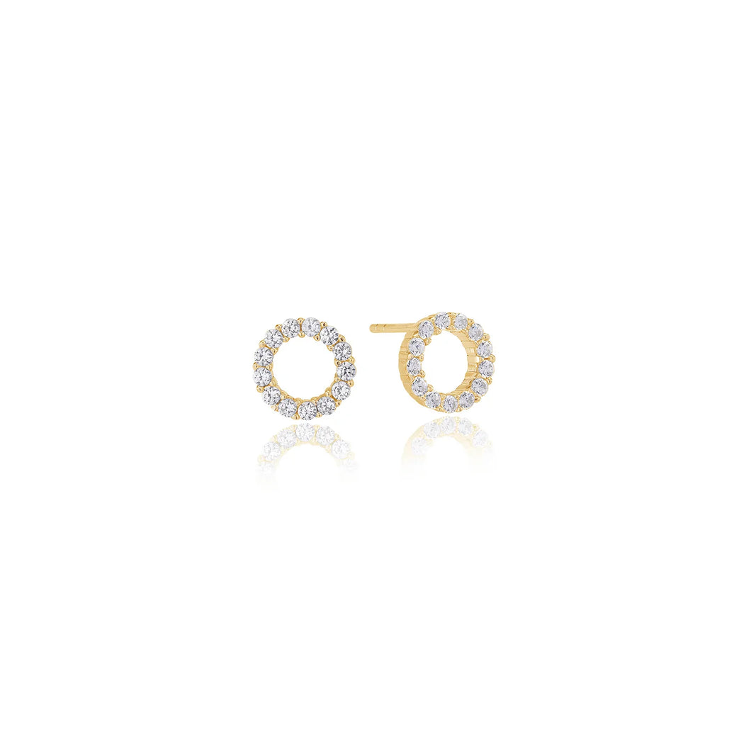 Earrings Biella Uno Piccolo - 18K Gold Plated With White Zirconia