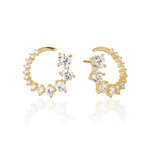 Load image into Gallery viewer, Earrings Belluno Circulo 18K Gold Plated With White Zirconia
