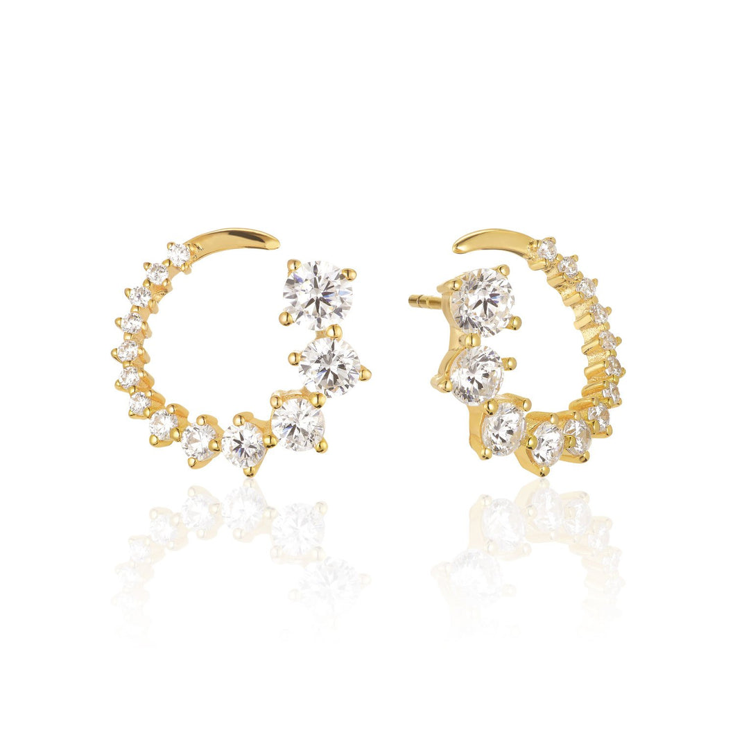Earrings Belluno Circulo 18K Gold Plated With White Zirconia